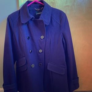 Peacoat, like new . Purple with black buttons